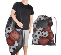 Generico Soccer Bag | Team Work Ball Bags Mesh | Large Capacity Organizer with Drawstring, Adjustable Shoulder Strap, Mesh Design for Basketball, Baseball, Football, Swimming Gear, Volleyball