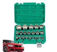 Generico Socket Set | Blossom Socket, 12 Point Alloy Steel Sockets Set For Automotive Repair And Maintenance - Heavy Duty 8-32mm Tools For Mechanics, Garage, Industrial And Home Use