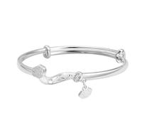 Generico Soddisfatto e braccialetto per ragazze e regolabile braccialetto per compleanno Bracciali per Coppia Che Vibrano (Silver, One Size)