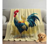 Generico Soffice Coperta in pile Beige Chiaro, Morbida e Calda Coperta Pelosa in Finta Pelliccia Matrimoniale, Vintage Gallo Animali Coperte per Letto Divano Poltrone Picnic 220 x 270 cm