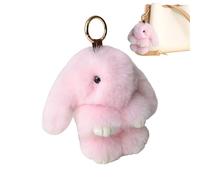 Genérico Soft Bunny Keychain - Plush Rabbit Keyring Accessory Decor | Handbag Charm For Travel Commuting Birthday Easter Backpack Party Holiday, Cute, rosa, Consulte la descripción