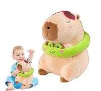 Generico Soft Capybara Plush, Adorable Animal Stuffed Toy, 12.99in Doll with Frog Ring, Cuddly Cartoon Plushied, Bedroom Decor with Cute Design, Kids Gift Plush for Home Play Dorm Room