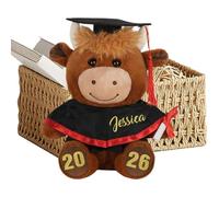 Generico Soft Cow Plush Toy, Cute Graduation Plush Decoration, 10 Inch Cuddly Stuffed Animal with Flufy Fabric Build, Premium Cottons Filling Design, 2026 Celebration Style, Bedroom Shelf Display Use