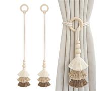Generico Soft Curtains Ties for Drapes - Woven Material, Stylish Embellished Tassels, Easy Loop Installation, Flexible Fit | Window, Room Decoration, Home Organization, Drapery Management
