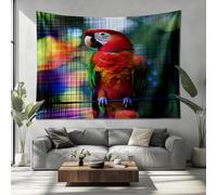 Generico Soggiorno Camera Arazzo 200x150cm Geometria Del Pappagallo Animale Arazzi Da Parete Poster Foto Murale Tapestry Multicolore per Appartamento Casa Caffetteria Accessori Casa