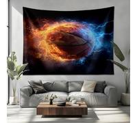 Generico Soggiorno Camera Arazzo 200x150cm Tema Del Calcio In Fiamme Arazzi Da Parete Poster Foto Murale Tapestry Colorato per Appartamento Casa Caffetteria Accessori Casa