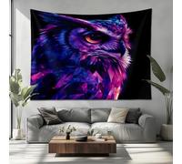 Generico Soggiorno Camera Arazzo 230x180cm Geometria Del Gufo Animale Arazzi Da Parete Poster Foto Murale Tapestry Nero per Appartamento Casa Caffetteria Accessori Casa