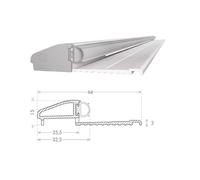 Generico Soglia Antipioggia Drenante in Alluminio Pavimento per Porte e Infissi ULISSE - Dimensione Disponibile: Lunghezza 103 cm Colore Principale: Argento