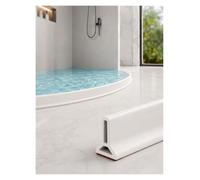 Generico Soglia Doccia Flessibile a T, Barriera Acqua per Lavabo e Lavanderia(Milk,L: 200 cm)