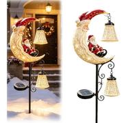 Generico Solar Christmas Snowman Pathway Lights,Solar Santa Garden Stake Light,Waterproof Glowing Santa Outdoor Statue Lamp,for Patio Pond Lawn Yard Backyard Xmas Holiday Decor Gift