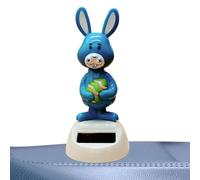 Generico Solar Dancing Bunny - Sun Motion Bobble Desk Figurine, Energy Driven Wobble Rabbit Display Ornament, Light Powered Swing Head Decoration, Moving Spring Dashboard Charm For Car
