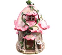 Generico Solar Fairy House | Funny Resin Cottage Statue | LED Light Fairy Garden Ornament Outdoor | Yard Decoration Night Light For Patio Yard Lawn Courtyard, Porch Ornaments, Outdoor Decor