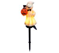 Generico Solar Ghost Lights, Halloween Garden Decor, Glowing Yard Stake | Set of Solar Powered Ghost Lights - Glow in Dark - Perfect for Outdoor Indoor Party, Pathway, Porch, Patio, Lawn