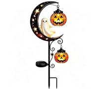Generico Solar Halloween Black Cat & Pumpkin Moon Garden Stake Light，Ghost | Pumpkin Moon Lantern Solar Lantern Stake with Warm LED Glow, Outdoor Halloween Yard Decor for Patio, Lawn, Pathway, Porch