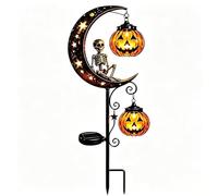 Generico Solar Halloween Black Cat & Pumpkin Moon Garden Stake Light，Skull | Pumpkin Moon Lantern Solar Lantern Stake with Warm LED Glow, Outdoor Halloween Yard Decor for Patio, Lawn, Pathway, Porch