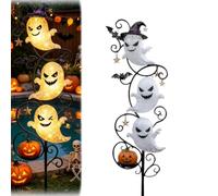 Generico Solar Halloween Little Ghost Garden Stake Light,Waterproof Glowing Little Ghost Outdoor Statue Light,Cute Pumpkins Ghosts Witch Hat Decorations Lamp,for Patio Pond Lawn Yard Backyard