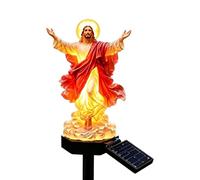 Generico Solar Jesus Christ Figurine - Waterproof Christian Blessed Decoration | Solar-Powered Illuminated Jesus Garden Statue | For Patio Church Yard Balcony Terrace Pond Flower Bed