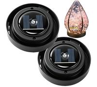 Generico Solar Light Replacement Top - 2PCS 8cm Solar Garden Light Lid With Warm LED, IP65 Waterproof Replacement Module For Porch Patio Pathway Deck Backyard Driveway Garage Shed