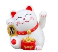 Generico Solar Lucky Cat Waving Arm | Vivid And Lovely Chinese Cat | Lucky Waving Wealth Cat Maneki Neko Lucky Cat Statue, Fengshui Lucky Cat Swinging Arm, Chinese Luck
