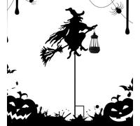 Generico Solar Outdoor Stake Lights - Witch Shape LED, Halloween Yard Decor