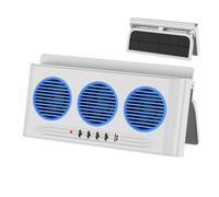 Genérico Solar Powered Car Fan | Three Outlets Vehicle Ventilation Radiator with Light,Car Fan - for Van Truck Highway Vehicle RV SUV Daily Driving Road Trip