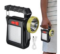 Generico Solar Powered Flashlight - Rechargeable Torch Hand Flasshlight | Torches Led Super Bright | Waterproof Flashlight with Solar Panel, Power Bank Function & Zoomable Beam for Camping, Hiking, H