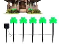 Generico Solar Shamrock Garden Lights - St Patricks Day Yard Decor | LED Stake Lights with Automatic Dusk Sensor, Outdoor Lawn Decoration with Ground Stakes for Garden Pathway, Irish Theme Lighting