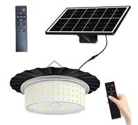Generico Solar Shed Barn Pendant Lights,244-LED 360 Moving Sensor Floodlight,4 Luminance,3 Timers,5 Modes,Remote Control IP65 Waterproof Solar Sheds Light for Camping,Patio,Tent,Garage,Yard