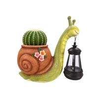 Generico Solar Snail Planter Light 20cm Resin Garden Decor With LED Glow