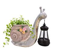 Generico Solar Snail Planter Light 20cm Resin Garden Decor With LED Glow