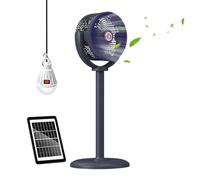 Generico Solar Standing Fan, USB Rechargeable 5 Speed Pedestal Fan