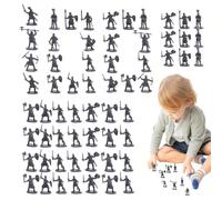 Generico Soldatini Uomini | Miniature Militari in Plastica | 100 Statuine Antiche per Giochi Educativi di Ruolo Feste Bambini e Bambine
