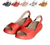 Generico Solea Cushioned Sandals; Yifare Sandals; Solea Women’s Ultra-Comfy Orthotic Sandal; for All-Day Walking (Red,35)