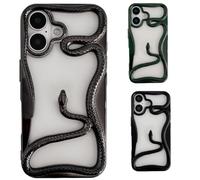 Generico Solid Color Electroplated Snake-Pattern Phone Case,Cool 3D Snake Hollow Dissipate Heat Phones Cases,Snakes Phone Cases for Iphone16/15/14/13/12/11 Pro Max