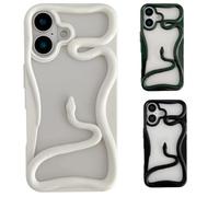 Generico Solid Color Electroplated Snake-Pattern Phone Case,Cool 3D Snake Hollow Dissipate Heat Phones Cases,Snakes Phone Cases for Iphone16/15/14/13/12/11 Pro Max