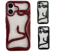 Generico Solid Color Electroplated Snake-Pattern Phone Case,Cool 3D Snake Hollow Dissipate Heat Phones Cases,Snakes Phone Cases for Iphone16/15/14/13/12/11 Pro Max