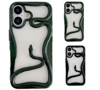 Generico Solid Color Electroplated Snake-Pattern Phone Case,Cool 3D Snake Hollow Dissipate Heat Phones Cases,Snakes Phone Cases for Iphone16/15/14/13/12/11 Pro Max