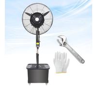 Generico Sollevabile Ventilatore con Nebulizzatore, Raffrescatore ad Acqua, 26in 30in Ventilatori a Piantana Fan Potente Industriale 90º Oscillante con Serbatoio e Ruote(380W/30in)