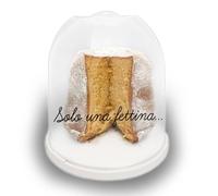 Generico Solo una fettina Porta Panettone Personalizzato Pandoro Torte Dolci Natale Vassoio Antigraffio Coperchio Trasparente Resistente Idea Regalo maestra Famiglia Sposi Decorazioni Natalizie