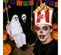 Generico Sombrero Palomitas 32x28cm - Gorra Disfraz Espuma | Accesorio Cosplay Carnaval | Gorro Temática | Diseño Impreso Adultos Niños | Complemento para Desfile Halloween Reunión