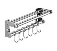 Generico Soporte De Cocina De Pared - Colgador Multifuncional 304 Inoxidable, Diseño Moderno | Riel De Almacenamiento Antideslizante Para Ollas, Papel, Cuchillos Y Envases s