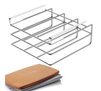 Generico Sotto scaffale per cabinet-portabicchieri a filo spaziale, organizzatore di stoccaggio della cucina sospeso | Stile di design in acciaio a griglia aperta, tema 'utilità dispensa, funzione di
