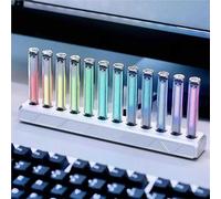Generico Sound Pickup Spectrum Lamp, LED Music Spectrum Display, Creative Colorful LED Ambient Light with 12 LED Nixie Tube, Kinds of Dynamic/Color Adjustable, for Desktop, Studio, Gaming Room(White)