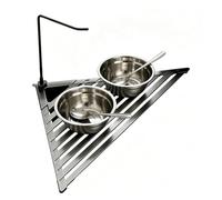 Generico Space Saving Drainage Rack, Triangle Rustproof Drainer, 17.7x12.59 Inches Stand with Tiers, Sturdy Iron Framework, Foldable Organizer with Modern Style, Drying Tool for Kitchen & Countertop