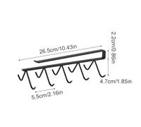 Generico Space Saving Mug Rack, Under Cabinet Hook Set, 10 Hooks Steel Hanger with Secure Mount, Metal Cup Organizer, Kitchen Display Rack with, Coffee Storage Tool for Shelves