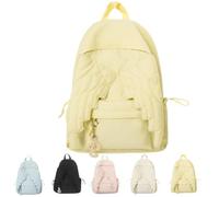 Generico Spacious Angel Wing Backpack,Cutecore Coquette Wing Themed Travel Daypack with Zipper,Fun Kawaii Large Capacity Nylon Bag ，Light Yellow