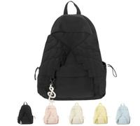 Generico Spacious Angel Wing Backpack,Cutecore Coquette Wing Themed Travel Daypack with Zipper,Fun Kawaii Large Capacity Nylon Bag ，Black