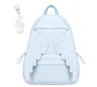 Generico Spacious Angel Wing Travel Backpack for Women,Large Capacity Cute Daypack with Wings,Sweet Fun Novelty Nylon Rucksack