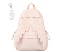 Generico Spacious Angel Wing Travel Backpack for Women,Large Capacity Cute Daypack with Wings,Sweet Fun Novelty Nylon Rucksack