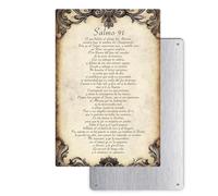 Generico Spanish Psalm Sign | Metal Religious Motivational Psalm Decoration -Timeless Scripture Art, Metal Wall Art,for Apartment Garden Holiday Home Hotel Indoor Party Room Thanksgiving Vacation